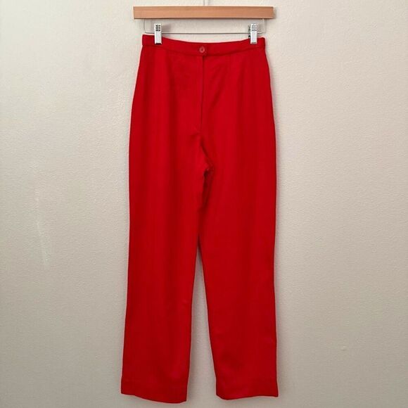 PENDLETONCherry Red Virgin Wool Pants Lined High Waist Trouser Pants6